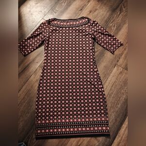 Elegant Red Patterned Dress